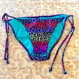 Victorias Secret Swimsuit Bikini Bottoms Multicolor Animal Print Size Small